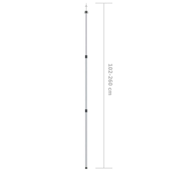 vidaXL Teleskopiske presenningstenger 102-260 cm aluminium
