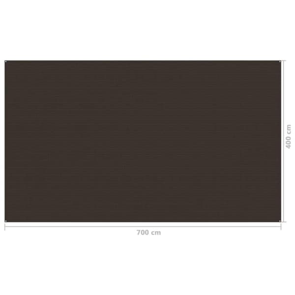 vidaXL Tältmatta 400x700 cm brun