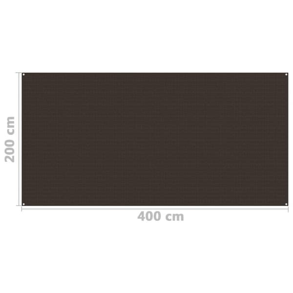 vidaXL telttæppe 200x400 cm brun