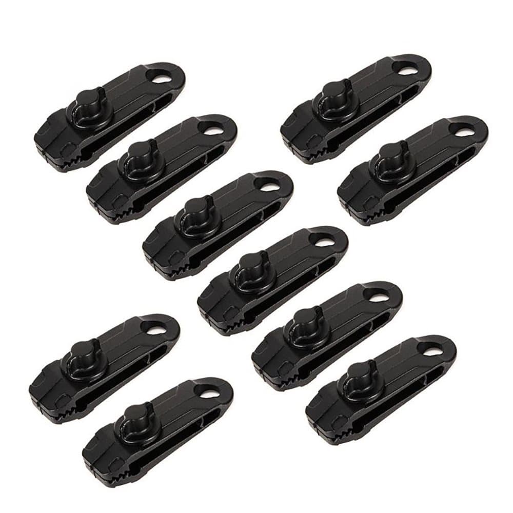 10x Klämmor till Presenning, Markis och Tält - Svart