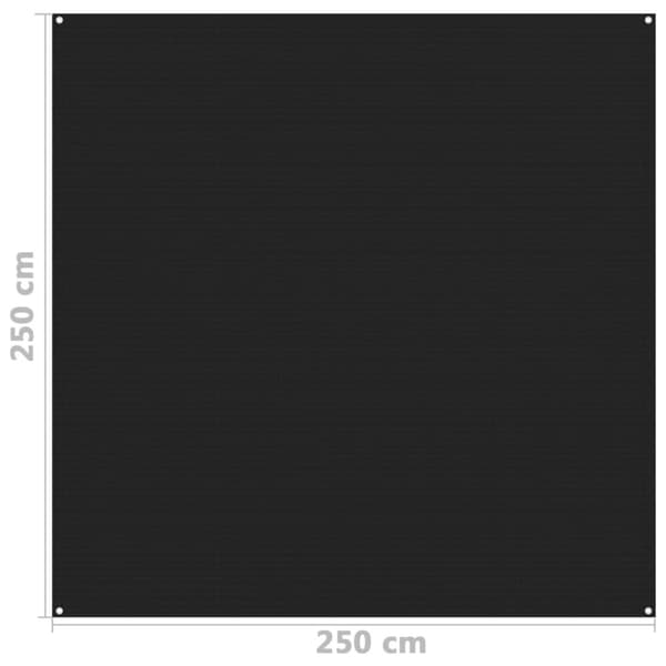 telttæppe 250x250 cm sort