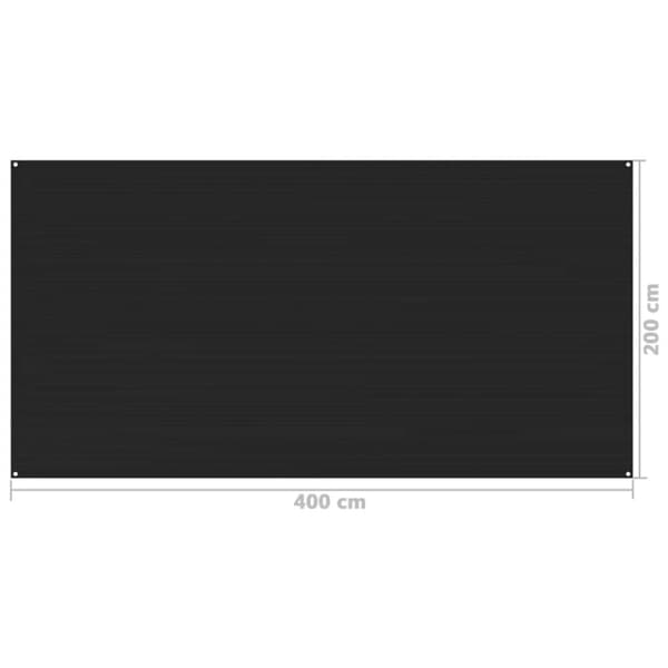 telttæppe 200x400 cm sort