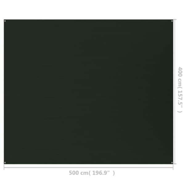 telttæppe 400x500 cm HDPE mørkegrøn