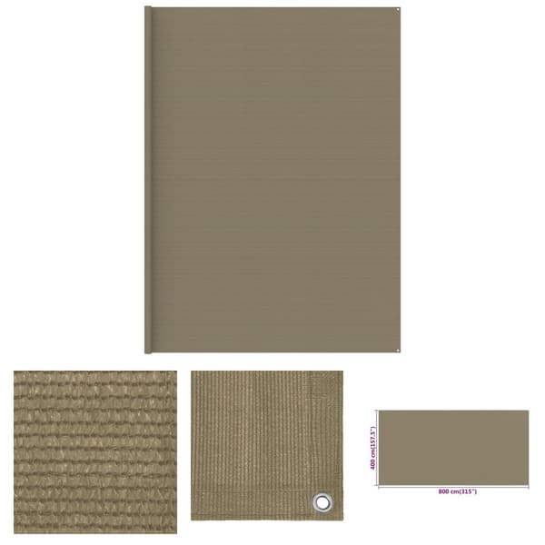 The Living Store Tältmatta taupe 400x800 cm HDPE -  Tälttillbehör
