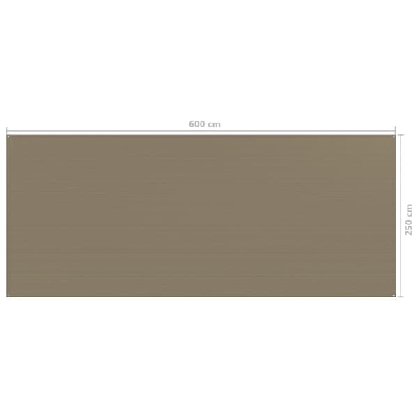 telttæppe 250x600 cm gråbrun