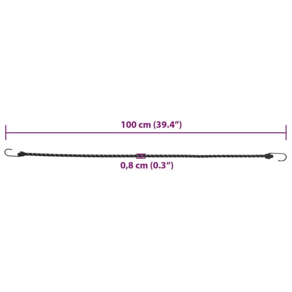 vidaXL Heijastava mustekala koukuilla 10 kpl 100 cm