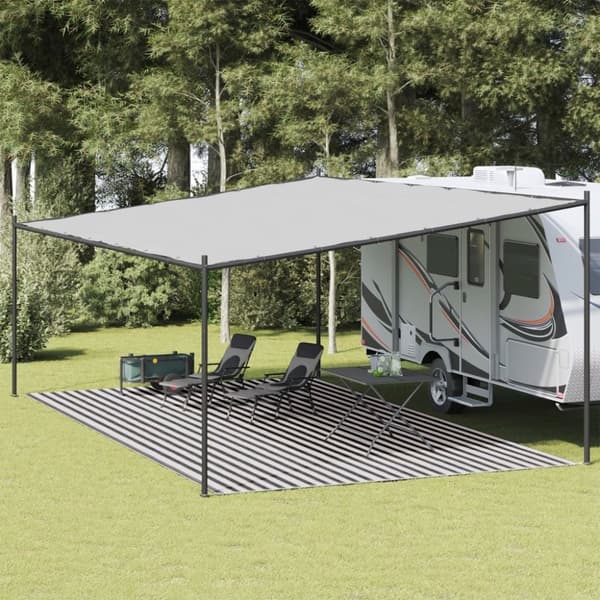 vidaXL telttæppe 400x700 cm HDPE antracitgrå og hvid