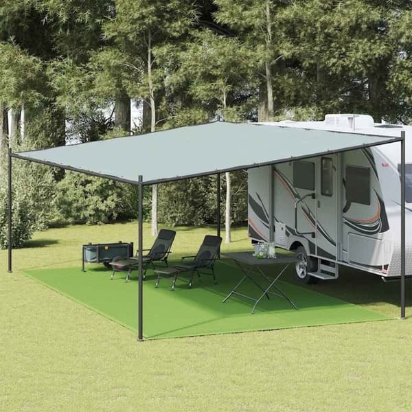 vidaXL telttæppe 400x700 cm HDPE lysegrøn