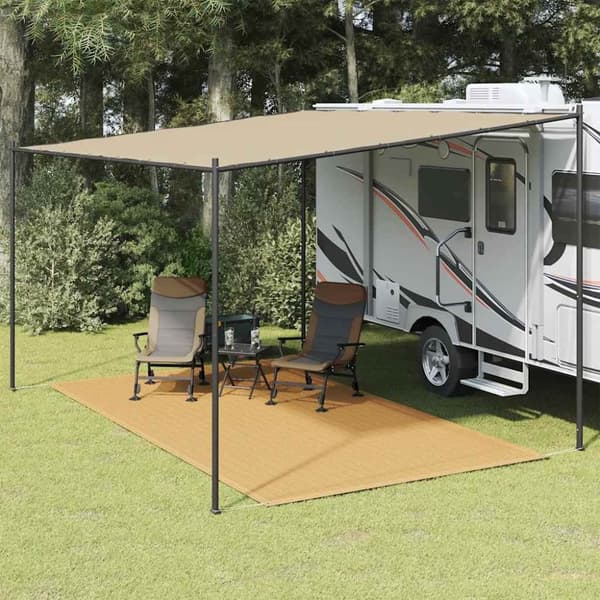 vidaXL telttæppe 200x400 cm HDPE sandfarvet