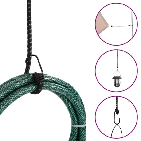 vidaXL Strikksnorer med refleksstrimler og kroker 50 stk 100 cm