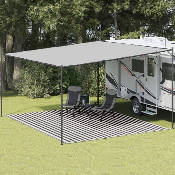 vidaXL Teltteppe antrasitt og hvit 400x500 cm HDPE