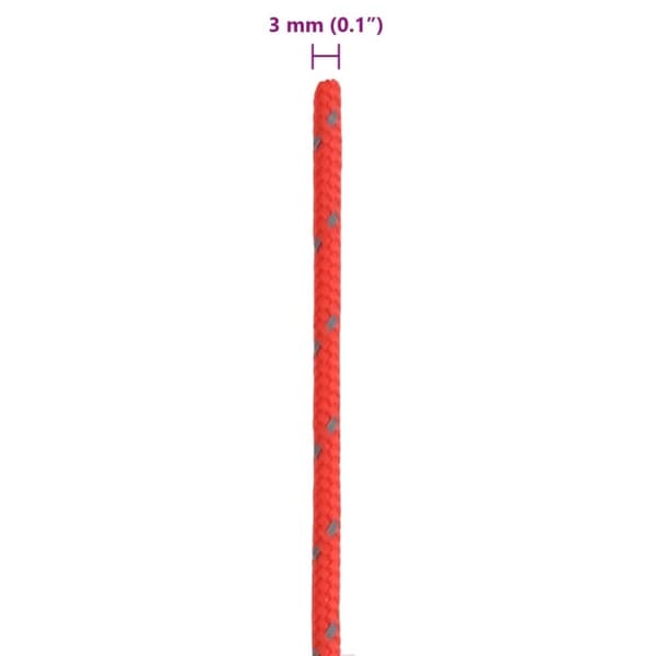 vidaXL Tältlina med reflekterande remsor och fästen 50 m 3 mm