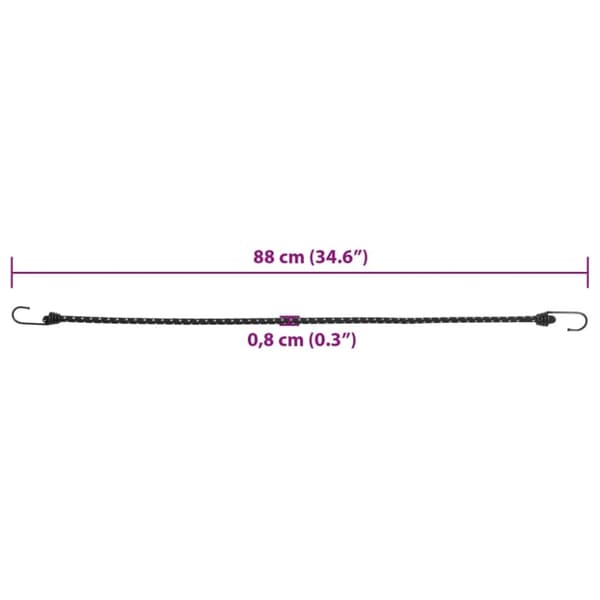 vidaXL elastiksnore 25 stk. med refleksstriber og kroge 88 cm