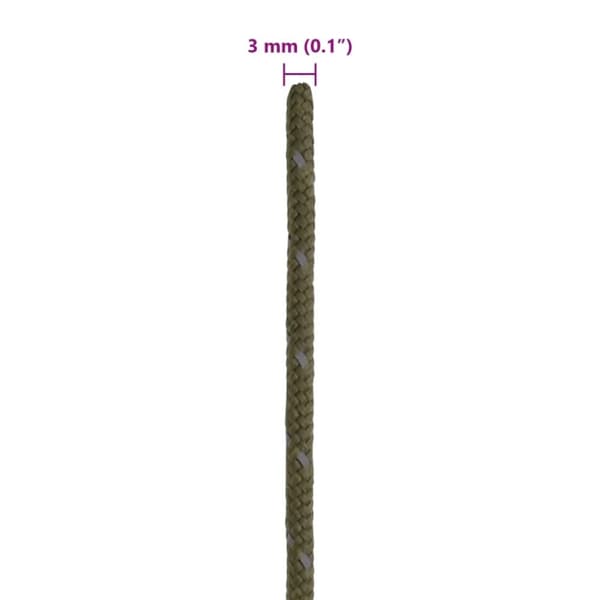 vidaXL Tältlina med reflekterande remsor och fästen 50 m 3 mm