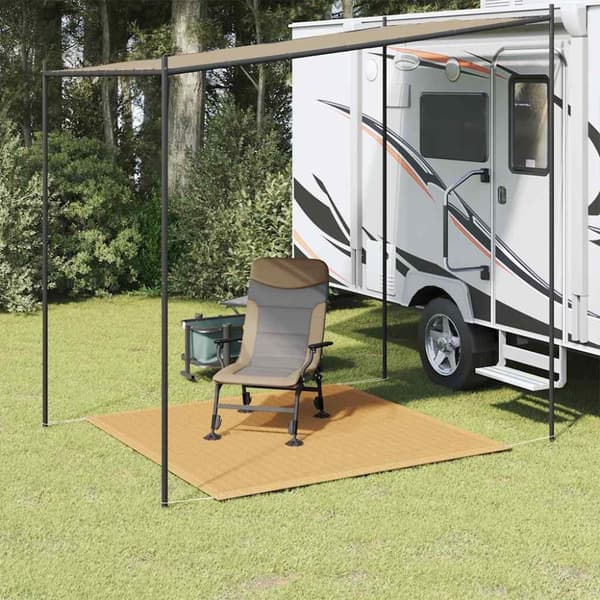 vidaXL Tältmatta sandfärgat 200x200 cm HDPE