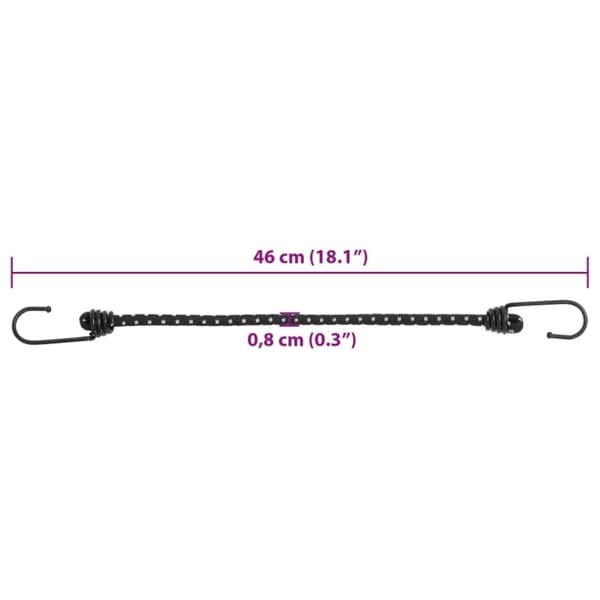 vidaXL Strikksnorer med refleksstrimler og kroker 50 stk 46 cm