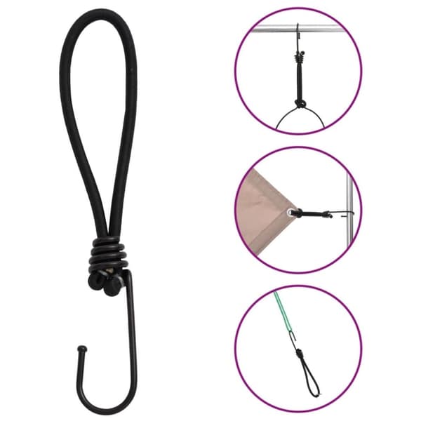 vidaXL elastiksnore med kroge 50 stk. 17 cm