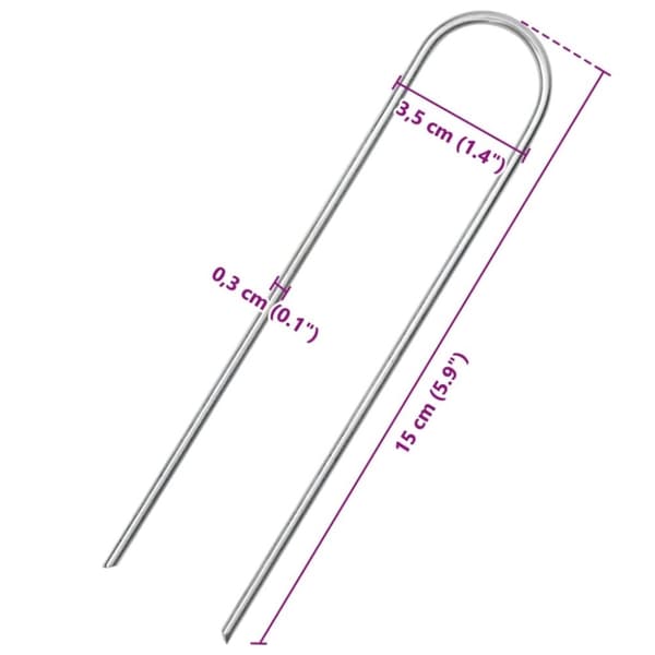 vidaXL Jordplugger U-formet 50 stk 15x3,5 cm galvanisert stål