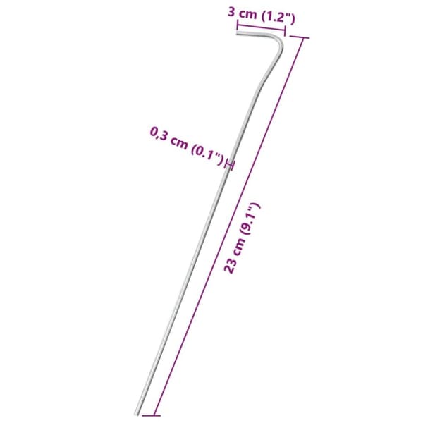 vidaXL Telttatapit 25 kpl 23 cm Ø3 mm galvanoitu teräs