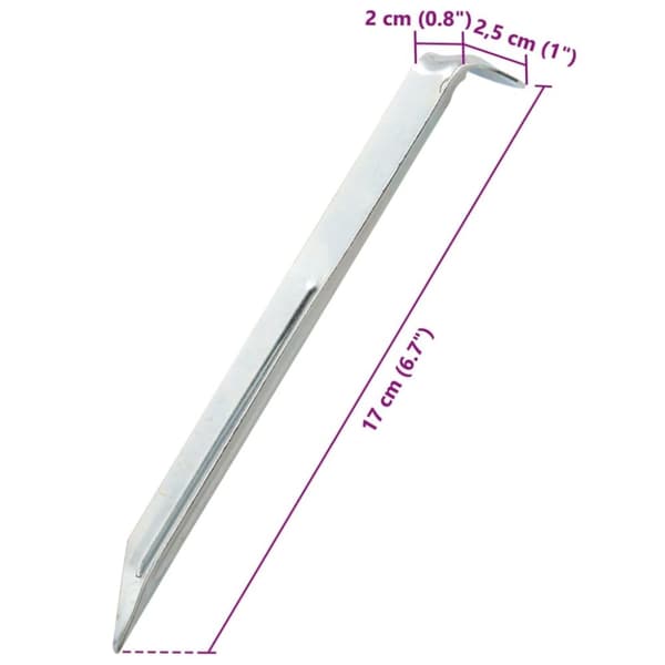 vidaXL Telttatapit 24 kpl 17 cm Ø20 mm galvanoitu teräs