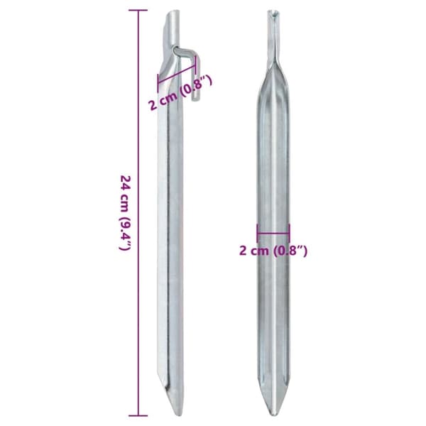 vidaXL teltpløkker 24 stk. V-facon 24 cm Ø20 mm galvaniseret stål