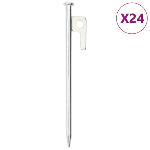 vidaXL teltpløkker 24 stk. 20 cm 9 mm galvaniseret stål