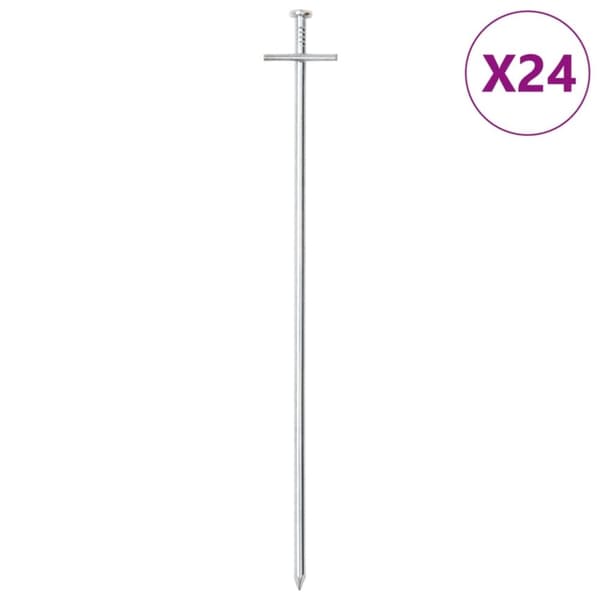 vidaXL Teltplugger 24 stk 29,5 cm Ø6 mm galvanisert stål