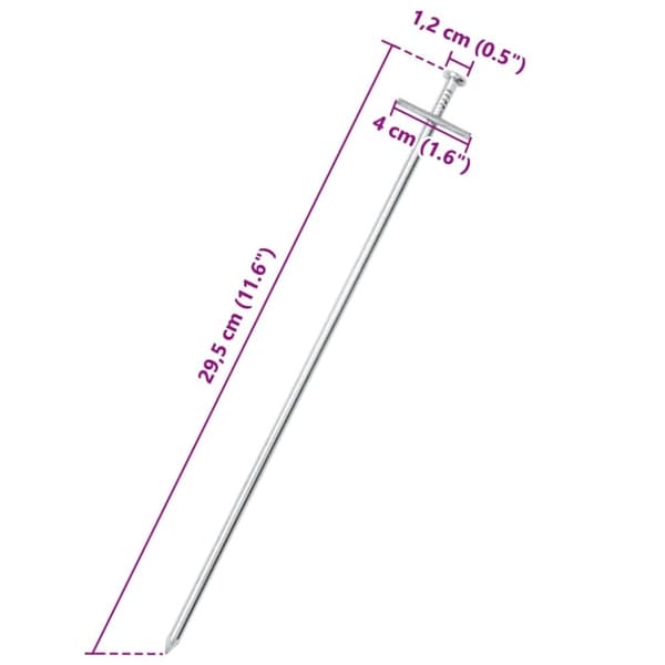 vidaXL Telttatapit 24 kpl 29,5 cm Ø6 mm galvanoitu teräs