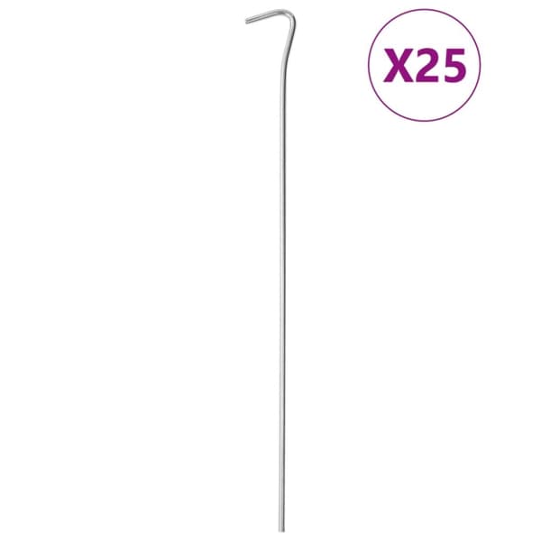 vidaXL Teltplugger 25 stk 30 cm Ø4 mm galvanisert stål