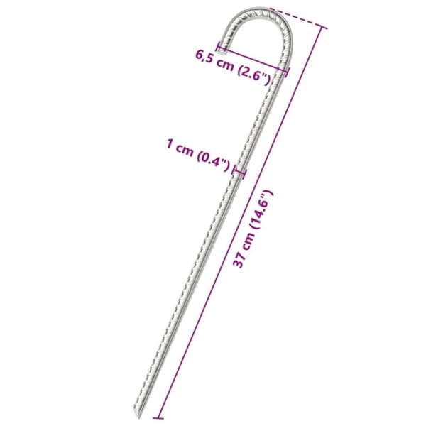 vidaXL Telttatapit 12 kpl 37 cm Ø10 mm galvanoitu teräs