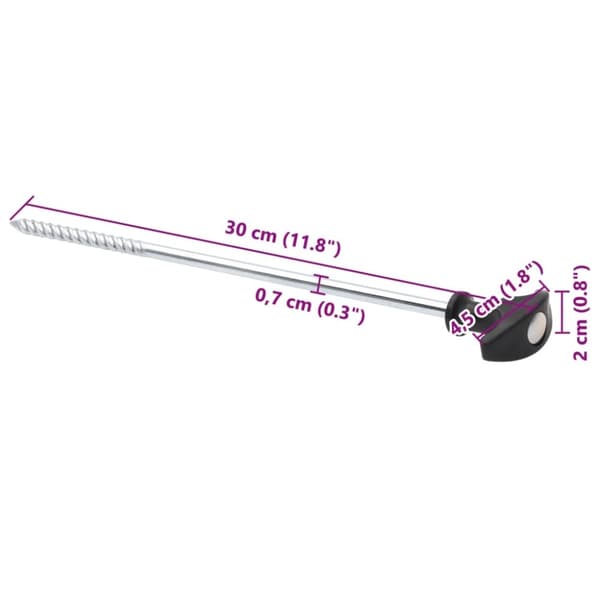 vidaXL Telttatapit 12 kpl 30 cm Ø7 mm galvanoitu teräs