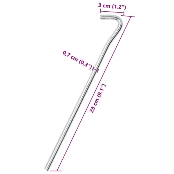 vidaXL Telttatapit 25 kpl 23 cm Ø7 mm galvanoitu teräs