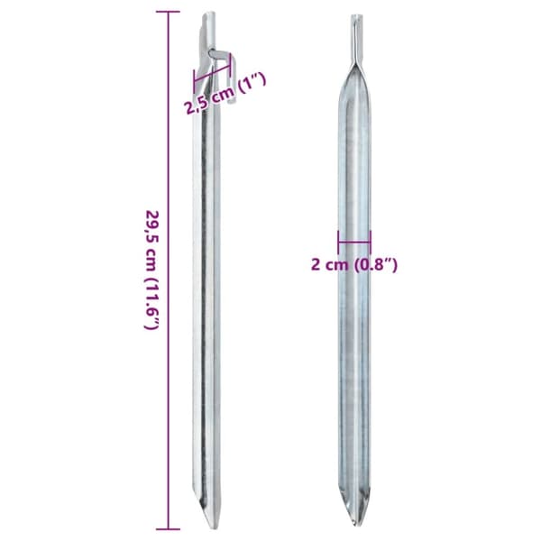 vidaXL Telttatapit 24 kpl V-muotoiset 29,5 cm Ø20 mm galvanoitu teräs
