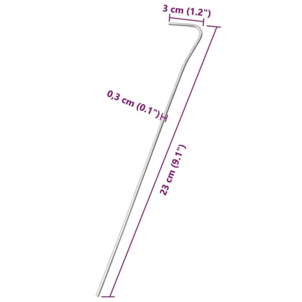 vidaXL Tältpinnar 50 st 23 cm Ø6 mm galvaniserat stål