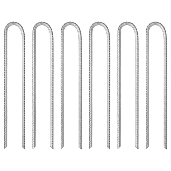 vidaXL Teltplugger 6 stk U-formet 37 cm Ø10 mm galvanisert stål