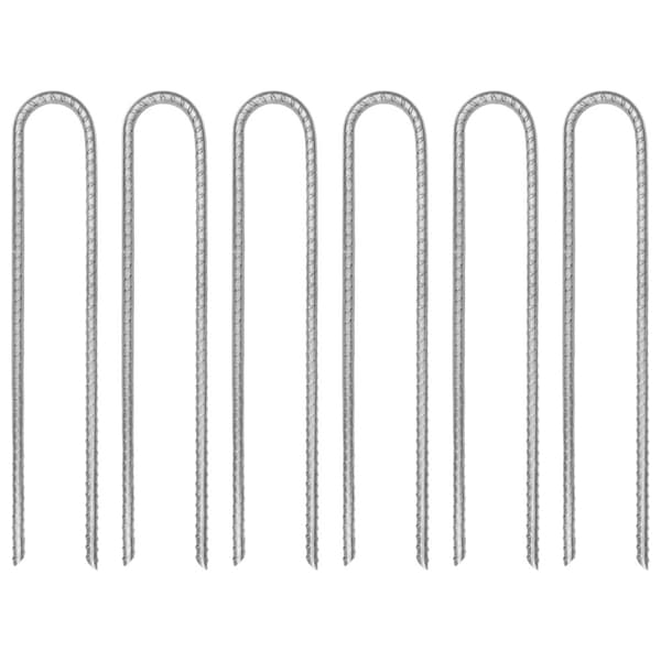 vidaXL teltpløkker 6 stk. U-form 30 cm Ø7 mm galvaniseret stål