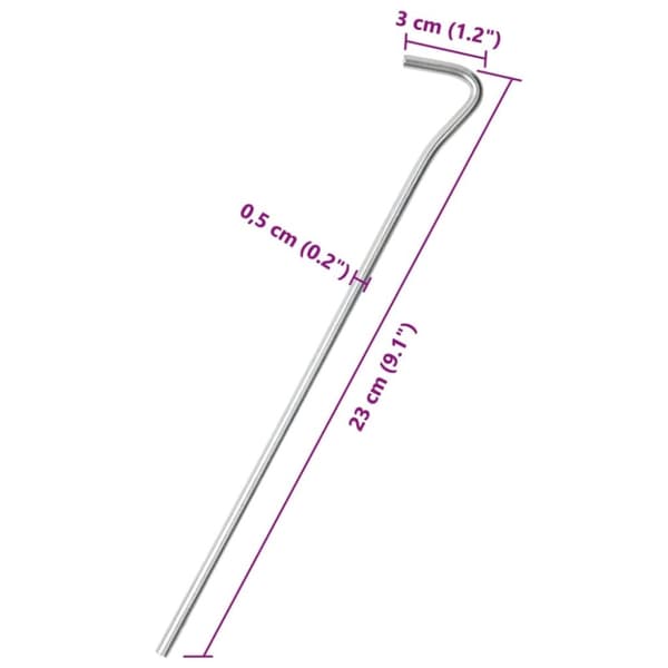 vidaXL teltpløkker 50 stk. 23 cm Ø5 mm galvaniseret stål