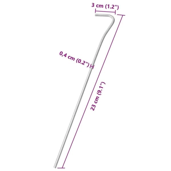 vidaXL Telttatapit 50 kpl 23 cm Ø4 mm galvanoitu teräs
