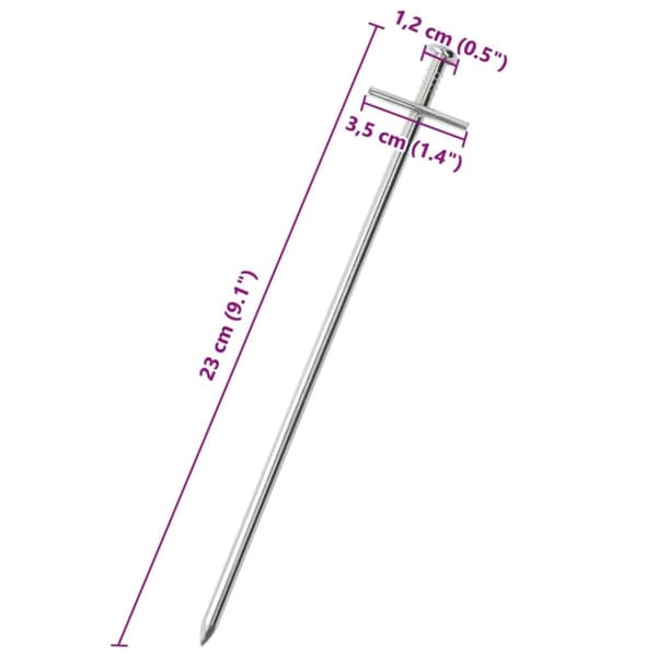 vidaXL teltpløkker 24 stk. 23 cm Ø6 mm galvaniseret stål