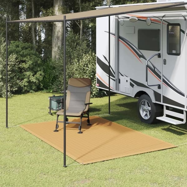 vidaXL Tältmatta sandfärgat 250x300 cm HDPE