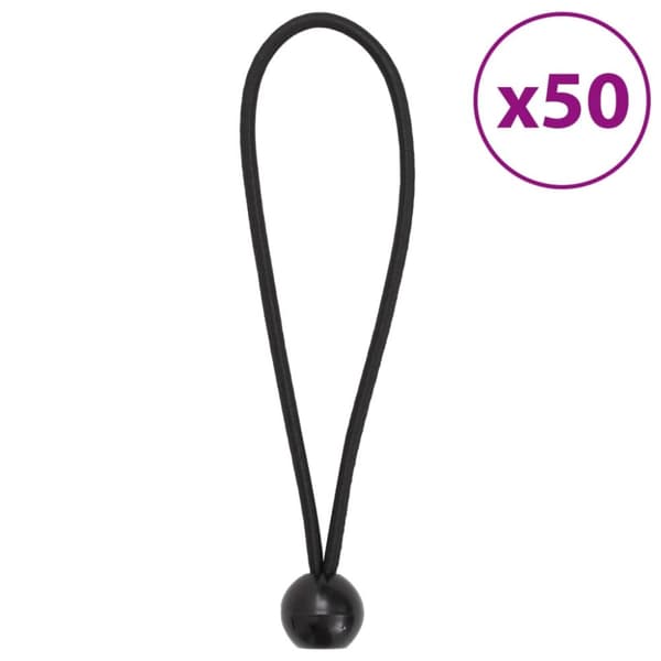 elastiksnore med kugler 50 stk. 21x0,5 cm