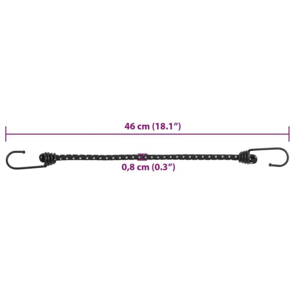 elastiksnore 50 stk. med reflekstriber og kroge 46 cm