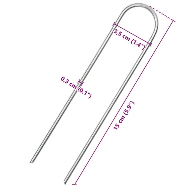 jordpløkker 25 stk. U-facon 15x3,5 cm galvaniseret stål
