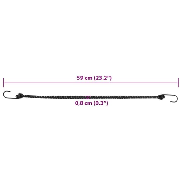 elastiksnore 25 stk. med reflekstriber og kroge 59 cm