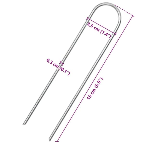 Markpinne U-format 50 st 15x3,5 cm galvaniserat stål