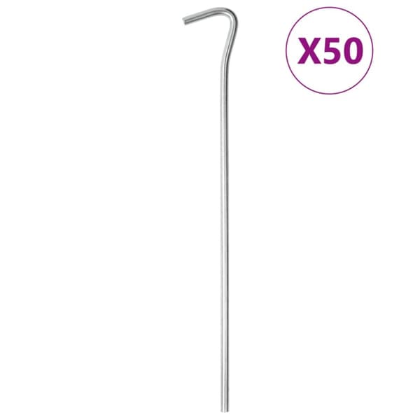 Tältpinnar 50 st 23 cm Ø5 mm galvaniserat stål