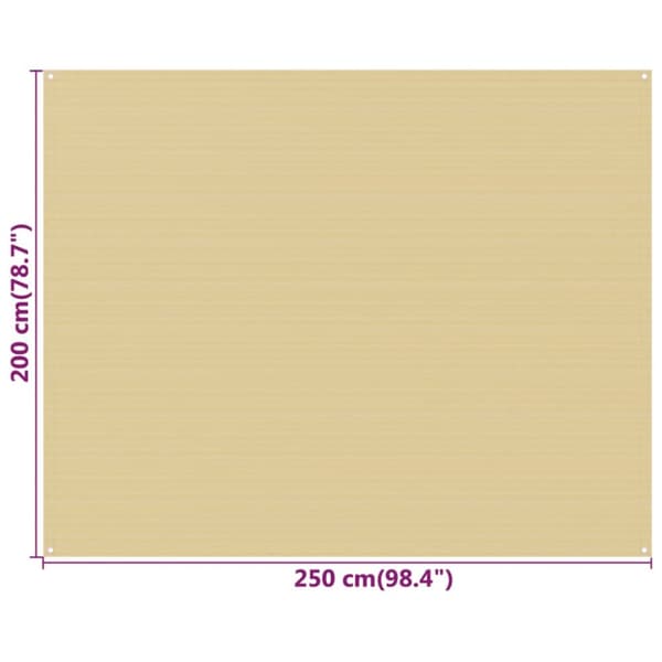 telttæppe 250x200 cm HDPE beige