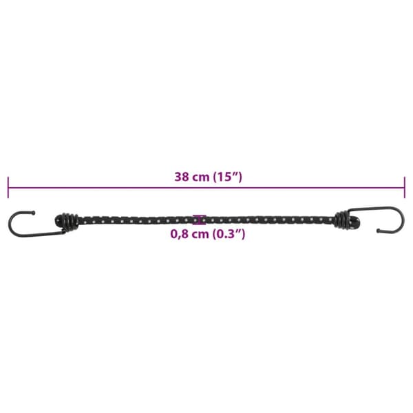 Stroppar med reflekterande remsor och krokar 25 st 38 cm