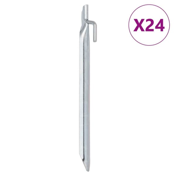 teltpløkker 24 stk. V-facon 24 cm Ø20 mm galvaniseret stål