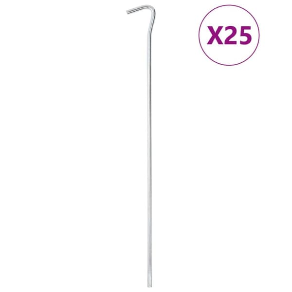 Tältpinnar 25 st 30 cm Ø7 mm galvaniserat stål